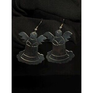 Taxco TC-189 925 Sterling Silver Angel Dangle Earrings Mexican